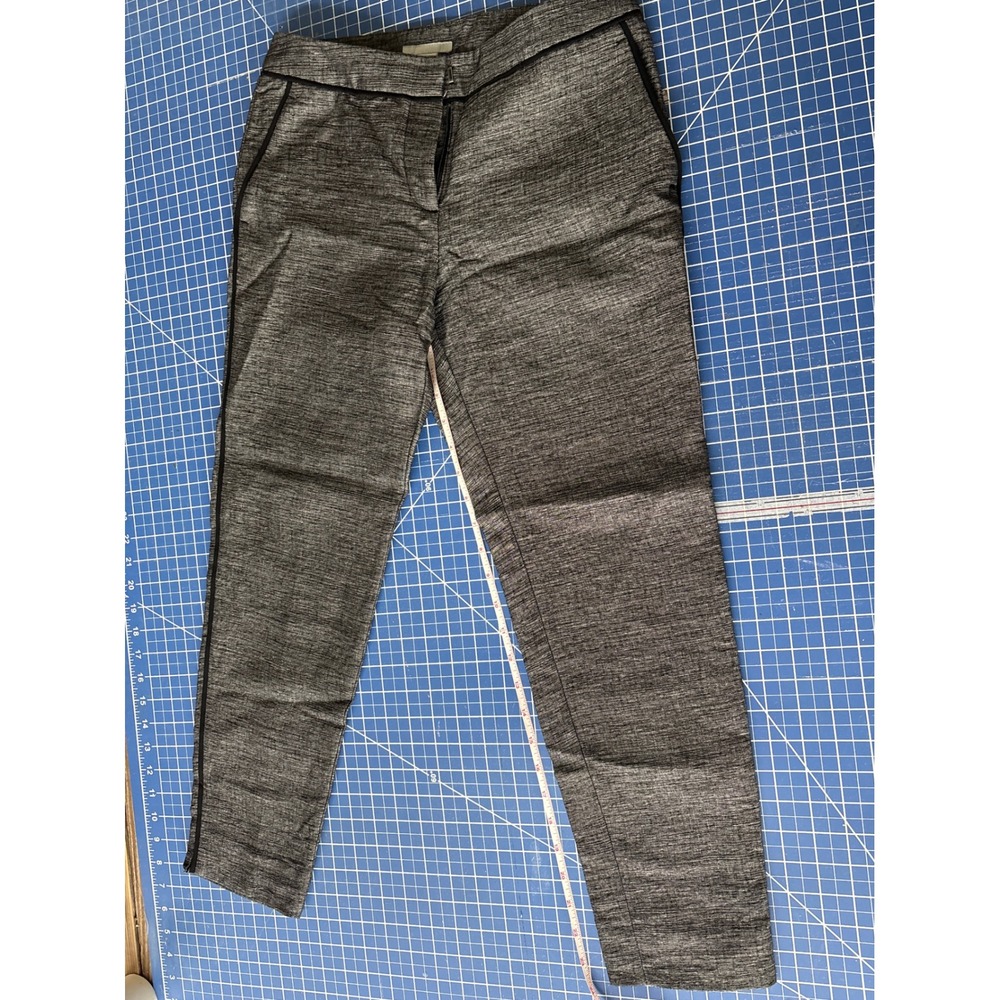 H&M Tailored Trousers Womens 4 Grey Excellent Textured Slim Tapered Dress Pants
